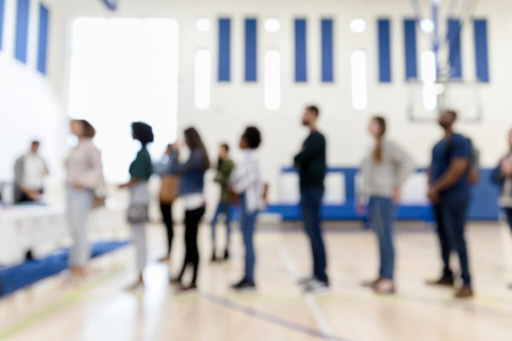 Voters in a line